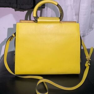 Kurt Geiger Lemon Yellow Green Harriet Box Tote